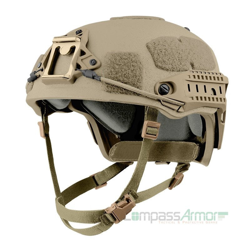 smith gage helmet tan VBH-RM Coyote Brown Ventilated Ballistic Helmet with Sides-rails and N –  Compass Armor Gear