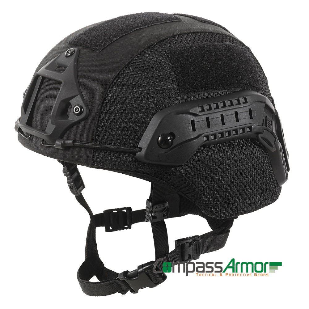 Mich Helmet Rails MICH Full Cut Tactical Ballistic Helmet with sides-rails, Cover and NV ...
